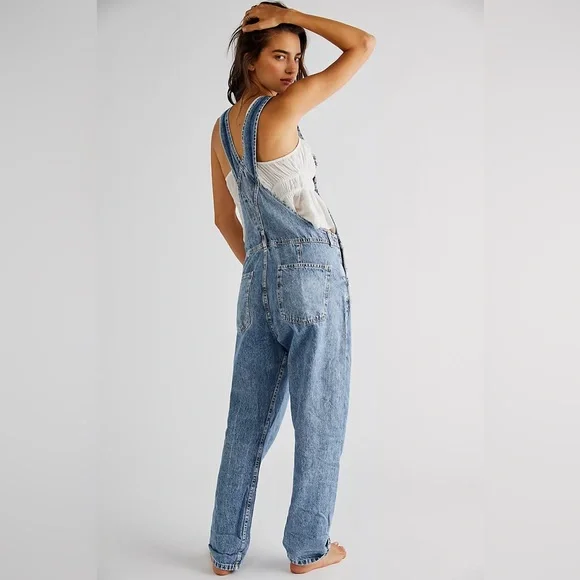 Free People We The Free Ziggy Denim Overalls Size Large - Picture 2 of 14